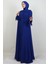 Karanfil Pelerinli Elbise Gece Mavi 4
