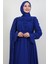 Karanfil Pelerinli Elbise Gece Mavi 5