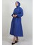 Tam Boy Düğmeli Elbise Koyu Mavi 4