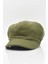 Haki Bayan Şapka Kadın Kasket Yün Flat Cap 1