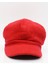 Kırmızı Bayan Şapka Kadın Kasket Yün Flat Cap 4