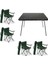 60X80 Katlanır Masa ve 4 Yeşil Sandalye, Piknik ve Kamp Için Ideal Set 1