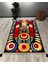 Drom Makinede Yıkanabilir Kaymaz Tabanlı Halı Multy Soyut Desenli Saçaklı Kilim 1