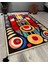 Drom Makinede Yıkanabilir Kaymaz Tabanlı Halı Multy Soyut Desenli Saçaklı Kilim 2