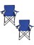 2'li Katlanabilir Kamp ve Piknik Sandalyesi, Taşıma Çantalı, Lacivert 2