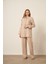 Kadın Ham Keten Takım Beige 2
