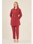 Kadın Pantolonlu Takım Bordo 3