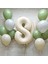 8 Rakam Krem Renk Folyo Balon 34 Inç (80 Cm) Büyük Boy Pastel 8 Rakam Balon Parti Süsü 1