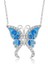 Gümüş Mavi Kelebek Bayan Kolye 1
