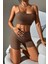 Kadın Kahverengi Şortlu Kaşkorse Gecelik Takım 1