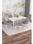 Arven Serisi 80X132 Açılabilir Mdf Beyaz Mermer Desen Mutfak Masa Takımı 6 Sandalye 1