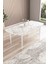 Arven Serisi 80X132 Açılabilir Mdf Beyaz Mermer Desen Mutfak Masa Takımı 6 Sandalye 4