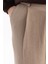 Vizon-Pileli Geniş Paça Keten Pantolon 5