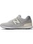 574 Unisex Gray Leather Sneaker Günlük Hakiki Deri Spor Ayakkabı Gri 2