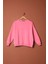 Üç Iplik Sıfır Yaka Çimalı Kadın Pembe Sweat 1