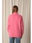 Üç Iplik Dik Yaka Yarım Fermuarlı Kadın Pembe Sweat 5