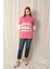 Üç Iplik Michigan Baskılı Fermuarlı Kadın Pembe Sweat 5