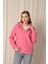 Üç Iplik Kumaş Fermuarlı Kadın Pembe Sweat 1