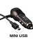 5V 2A Araç Navigasyon Şarj Adaptörü 5 Pin Mini USB + USB Şarj Cihazı 3m 3