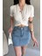 Kruvaze Yaka Crop Bluz 4