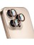 iPhone 16 Pro Karbon Fiber Serisi Anti Reflective Kamera Lens Koruyucu Gold-Kırmızı 1