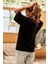Antrasit Oversize Aloha Baskılı Kadın T-Shirt 2
