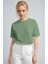 Kadın Açık Yeşil Nefes Alan Bisiklet Yaka Regular Fit Normal Kesim Baskisiz Basic T-Shirt 1