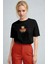 Kadın Siyah Love Ayıcık Teddy Bear Baskı Regular Fit Normal Kalıp T-Shirt 1