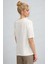 Kadın Ekru Beyaz Kiraz Leopar Cherry Baskı Regular Fit Normal Kalıp T-Shirt 3