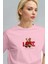 Kadın Pembe Love Ayıcık Teddy Bear Baskı Regular Fit Normal Kalıp T-Shirt 2