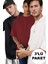 Erkek 3'lü Siyah, Beyaz ve Bordo Basic Düz Baskısız Oversize Salas T-Shirt 1