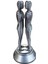 Vintage Gümüş Metal Gürcistan Batum Ali ve Nino Heykeli 15 cm 2