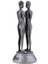 Vintage Gümüş Metal Gürcistan Batum Ali ve Nino Heykeli 15 cm 4