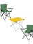 2'li Katlanır Kamp Sandalyesi ve Masa Seti, Haki/sarı, Pratik ve Şık Kullanım 1