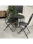 Şık Ferforje Katlanır Masa ve Sandalye Seti, Balkon Kullanımı Için Ideal, 60CM Siyah. 1
