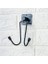 ® Kendiliğinden Yapışkanlı Siyah Paslanmaz Metal Bornoz ve Havlu Askılığı 1