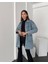 Düğmeli Çift Cep Oversize Denim Gömlek Ceket 1