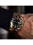 Premium Seri Gold Renk Siyah Kadran Özel Kutusunda Çelik Kordon Erkek Kol Saati 1