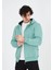 Unisex Tam Fermuarlı Kapşonlu Sweatshirt - Mint Yeşili 7