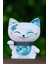 Mani Şanslı Kedi Çiçek Figür 11CM Lucky Cat Mutluluk Sevgi 1 Adet 1