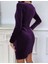 Kadın Gögüs Dekolteli Yanları Büzkü Detay Fırsat Ürün Kadife Kumaş Mini Elbise 6