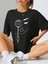 Baskılı Oversize T-Shirt - Siyah 2