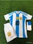 Arjantin Lionel Messi Yeni Sezon 2024/25 Özel Çocuk Forması 3 Lü Set Şort Forma Çorap 2