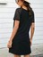 Kadın Kısa Kollu Yuvarlak Yaka Şerit Kol Detaylı Viskon Elbise 3