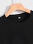 Baskılı Oversize Bisiklet Yaka T-Shirt - Siyah 4