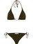 Aksesuarlı Haki Uzun Üçgen Bikini Takım 1
