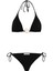 Aksesuarlı Siyah Uzun Üçgen Bikini Takım 1
