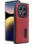 Xiaomi Redmi Note 14 Pro 5g Kılıf Sara Kartvizitli Deri Kılıf - Kırmızı Dpmah 2