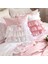 Tekstil Beyaz Renk Pembe Fırfırlı Yastık 40X40 cm Bebek Çocuk Odası Kırlent 1