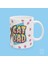 Cat Dad Yazılı Kedi Babası Kedi Sever Temalı Porselen Hediyelik Kahve Kupası 1